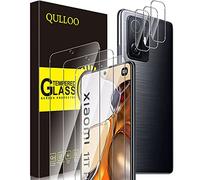 QULLOO Vetro Temperato per Xiaomi Mi 11T / 11T Pro, 3 Pezzi Pellicola Protettiva e 3 Pezzi Pellicola Fotocamera [9H Durezza] [Alta Definizione] [Anti Graffio]