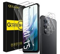 QULLOO Vetro Temperato per Xiaomi Redmi 15 4G / 5G, 2 Pezzi Pellicola Vetro Protettiva e 2 Pezzi Pellicola Fotocamera, Durezza 9H Anti Graffio HD Trasparente Vetrino Protezione Schermo