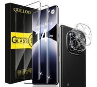 QULLOO Vetro Temperato per Xiaomi Redmi Note 14 Pro 5G / Poco X7 5G, 2 Pezzi Pellicola Protettiva e 2 Pezzi Pellicola Fotocamera, Durezza 9H Anti Graffio HD Trasparente Vetrino Protezione Schermo