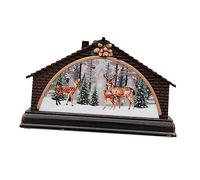 QUMIIRITY 1 Pz. Casa Natale Prima Mini Villaggio di Natale Vacanza Villaggio di Case di Natale Scrivania Guidato Scena Decorazioni Coffee Due Alimentatori N. 7 Senza Alimentazione a Batteria