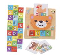 QUMIIRITY 1 Set Educativo per Apprendimento Alfabeto Spelling per in Legno per Sviluppare Competenze Linguistiche e La Relazione Genitore