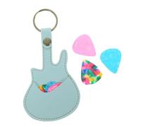 QUMIIRITY 1 Set Scegli la custodia chitarra acustico Astuccio scegliere porta chiavi inglesi Picks Picks Borsa di stoccaggio borsa per plettri pu Blu