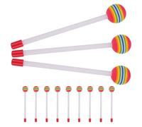 QUMIIRITY 12pezzi Bacchette Di Plastica Per Ragazzo Ragazza Bacchette Per Batteria Colorate Forma Di Lecca-lecca Teste Morbide in Schiuma Per Percussioni Per Xilofono e Timpani Per Apprendim