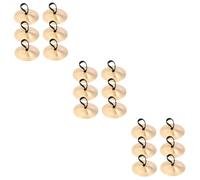 QUMIIRITY 18 Pollici Piatto a Percussione Piatti Da Dito Campanelle Per Le Dita I Piatti Delle Dita Alla Rinfusa Campanello a Mano Mini Strumento Per Piatti Per Bambini Cembalo Zills Golden