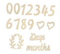 QUMIIRITY 1set Biglietti Mensili Legno Per Ragazzo Ragazza Carte Di Crescita Con Numeri Per Momenti Speciali e Foto Decorazioni Per Compleanno e Shower