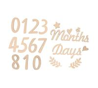 QUMIIRITY 1set Prop Fotografici Legno Per Numeri Mensili Per Decorazioni Legno Naturale Per Compleanni e Momenti Speciali Sicuro e Resistente Per Annunci e Celebrazioni