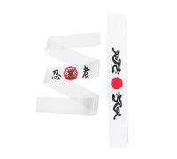 QUMIIRITY 2 pezzi Fascia Samurai Giapponese in Poliestere per Karate Ninja e Chef Headband Multiuso Resistente e Confortevole per Allenamento e Feste