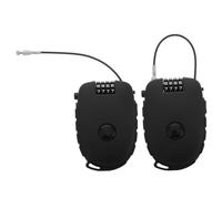 QUMIIRITY 2 pezzi Portatile Lucchetto Acciaio Retrattile Estensibile Cavo Antirapina con Rilascio Rapido per Casco e Bagagli