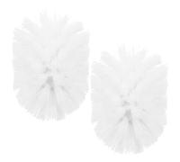 QUMIIRITY 2 Pezzi Testine di Ricambio per Scopino Wc Setole Rigide Compatibili la Maggior Parte degli Scopini Testina per Pulizia del Water Bianca 80X100Mm