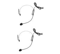 QUMIIRITY 2 Pz Costume Da Cuffia Con Microfono Cuffie Cablate Con Microfono Sopra L'orecchio Con ia Parlante Di Classe Per Insegnanti Portatile Black Abs