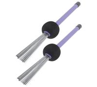 QUMIIRITY 2pezzi Due Bacchette per Tamburi Filo di Acciaio Spazzole per Batteria Cassa Bacchette per Percussioni Filo Metallico Adatte Vari Tipi di Pelli