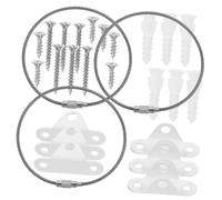 QUMIIRITY 3 Set Dispositivo Anticaduta Sicurezza Tappi Kit Ancore Contenimento Del Ribaltamento Dei Mobili Casa Ancoraggio a Parete Per Libreria Bianca Acciaio Inossidabile