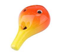 QUMIIRITY 6fori Ocarina Ceramica Buchi Stile Bottiglia Strumento Musicale Per Principianti Colore Gradiente Arancione Ottimo Per Amanti Della Musica e Studenti