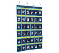 QUMIIRITY Borsa Organizer da Parete 36 Tasche Numerate, Custodia Portaoggetti Sospesa Resistente, Porta Cellulare e Accessori per Scuola, Ufficio e Casa, Colore Blu Scuro