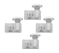 QUMIIRITY Chiusura a Scatto Vintage 4 Pezzi in Ferro per Valigia Piccola, Lucchetto per Portagioie e Cassetta Attrezzi, Gancio di Sicurezza per Bagagli da Viaggio