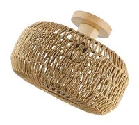 QUMIIRITY Plafoniera Vintage in Rattan e Corda Carta Lampada Soffitto Stile per Cucina e Ufficio Design Elegante con Montaggio Soffitto Compatibile Senza