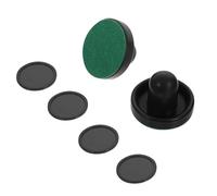 QUMIIRITY Set Accessori per Air Hockey 8 Pezzi Spingitori Ergonomici 76Mm e Dischi Neri 51Mm per Tavoli da Gioco Ricambi Professionali per Sala Giochi e Competizioni di Hockey da Tavolo