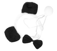 QUMIIRITY Set Costume da Panda per Orecchie di Peluche Fascia per Chioma Fiocco e Coda per Cosplay Accessori per Feste a Tema Zoo e Giungla Costume da Animale per Asilo e Carnevale