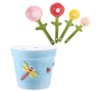 QUMIIRITY Set Cucchiai Dosatori Ceramici a Forma di Petalo Base, Misurini Graduati per Ingredienti Secchi e Umidi, Cucchiaino Dosatore per Caffè e Farina, Utensili Cucina per Cottura