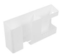 QUMIIRITY Supporto da Parete per Telefono Doppio Scomparto, Organizer Portaoggetti in Plastica Abs Bianca, Porta Cellulare da Comodino senza Perforazione per Ricarica e Uso Domestico