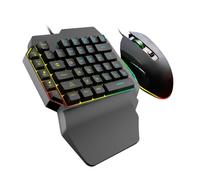 QUMIIRITY Tastiera da Gioco Retroilluminata E-sport con Mouse Integrato, Set per Videogiocatori, Materiali Resistenti, Design Semplice, per Gaming Domestico e Uso per Ragazzo Ragazza