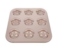 QUMIIRITY Teglia per Muffin in Acciaio al Carbonio Antiaderente, Stampo per Dolci a Forma di Scimmia, Resistente alle Alte Temperature, per Cheesecake e Mini Torte da Forno, Utensile