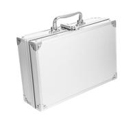 QUMIIRITY Valigetta in Lega Di Alluminio Portautensili Mini Con Serratura a 2 Cifre, Custodia Rigida Argento Per Documenti e Strumenti, Trasportabile Per Casa, Ufficio, Garage e Cantiere