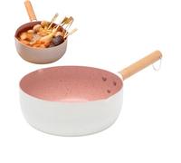 Qumiuu Padelle Antiaderente,Padellette per Stufati | Padellina Antiaderente Con Manico In Legno Per Cibo Dei Bambini Piani Cottura A Induzione