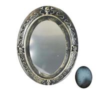 Qumiuu Specchio di Halloween attivato dal movimento, Specchio stregato attivato dal movimento | Specchio ovale infestato dal suono inquietante - Specchio ovale infestato parlante, specchio spaventoso