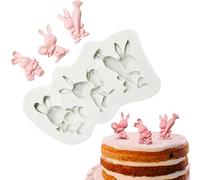 Qumiuu Stampo in silicone per conigli 3D,Stampo in resina per conigli 3D | per cioccolato pasquale fondente resistente alle temperature | Stampi per arte in silicone per coniglio topper per