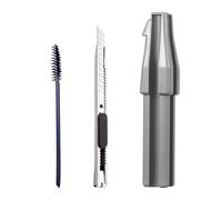 Qumiuu Temperamatite per sopracciglia - Strumento di affilatura manuale per i cosmetici | Strumento di temperamatite per eyeliner con una spazzola per sopracciglia e un taglierino, per donne