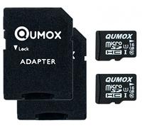 QUMOX 2pcs Pacchetto 16GB MICRO SD MEMORY CARD CLASSE 10 UHS-I da 16 GB HighSpeed Velocità di scrittura 12 MB / s Velocità di lettura fino a 70MB / S