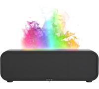 Qumox Diffusore di Aromi a Fiamma e Umidificatore con Telecomando - 250ml, Nebbia Ultrasuoni Silenziosa, Effetto Fiamma Multicolore, Timer 2H/4H/6H, Luci RGB Reattive al Suono, Spegnimento Automatico