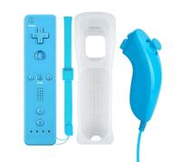 QUMOX Telecomando Wii, Remote di Gioco Controller con Custodia in Silicone e Cinturino da Polso per N Wii e Wii U Blu