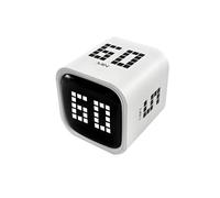 QUMOX Timer Digitale a Cubo,Timer Ricaricabile con Sensore di Gravità e Modalità Manuale, Conto alla Rovescia 5/10/30/60 Minuti, USB-C, Avvisi con Vibrazione e Suono per Studio, Lavoro, Cucina, Bianco