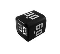 QUMOX Timer Digitale a Cubo,Timer Ricaricabile con Sensore di Gravità e Modalità Manuale, Conto alla Rovescia 5/10/30/60 Minuti, USB-C, Avvisi con Vibrazione e Suono per Studio, Lavoro, Cucina, Nero