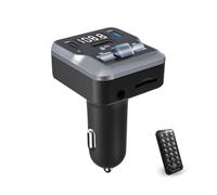 QUMOX Trasmettitore FM Bluetooth 5.3 per Auto C66 con Telecomando, Riproduzione AUX/USB/Scheda TF, Doppia Porta USB-C 3.1A Ricarica Rapida, Chiamate Vivavoce