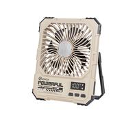 QUMOX Ventilatore da Campeggio Ricaricabile 20000mAh con Luce LED, Telecomando, 100 Livelli di Velocità, Timer 2/4/6H, Gancio e Supporto, Ventilatore Portatile per Tenda, Viaggio, Casa (Kaki)