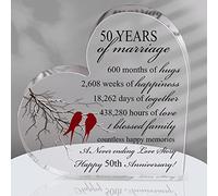 Qunclay Regalo per Il 50° Anno di Matrimonio, Anniversario, Matrimonio, Cuore, Matrimonio, Decorazione, Regalo per Coppie, Genitori, Donne, Mamma, Marito, Moglie