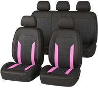 QUNINE Coprisedili Auto per Nissan Micra K12 2003-2010, Traspirante Antiscivolo Copri Sedili Auto Protezione Sedile Auto Facile da Montare Auto Accessori,3 Pink