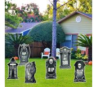 Qunkun Decorazione per Halloween, lapide di Halloween, decorazione per esterni, pietra tombale, Halloween, pietra tombale, decorazione cimitero, Halloween, decorazione spaventosa, decorazione