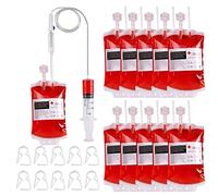 Qunkun Halloween Sacchetti di Sangue per Bevande, Halloween Sacchetto Sangue,Sacca di Sangue per Bibite,Riutilizzabili Sacchetto Bevande per Halloween Bomboniere per Zombie Decorazioni Infermiere