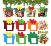 Qunkun Set fai da te di Natale, 12 pezzi in feltro, set fai da te per bambini, decorazione natalizia, fai da te, in feltro, decorazione natalizia, per bambini, per feste di Natale (A)