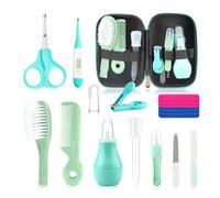 Qunlions life Kit per la toelettatura del bambino per neonati e ragazze, set essenziale per la toelettatura dei neonati, regalo per la prima volta per i genitori, verde 19 in 1