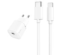 Quntis 20W Caricabatterie Rapido iPhone con Cavo da USB C a Lightnning 2M, PD Caricatore USB C【Certificato MFi】, Alimentatore per iPhone 14/13/12/11/Pro Max/SE/XR/XS/X/8/7/6/iPad Air 3/Mini 5