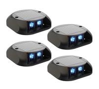 Quntis 4 Pezzi Faretto Segnapasso da Esterno Solare, Luci Blu Segnapassi Solari da Esterno IP65 Impermeabile Lampade Solari da Giardino per Scale Vialetto Ponte Cortile Sentieri