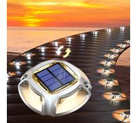 Quntis 8 Pezzi Luci Solari Esterno Giardino a 8 LED, IP68 Impermeabile Luce Solare Potenti, Segnapasso LED Esterno Solare Bianco Freddo/Caldo, Faretto Solare per Sentieri Piscina Scale Marciapiede