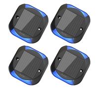 Quntis Faretto Segnapasso LED Esterno Solare Luce Blu IP65 Impermeabile, 4 Pezzi Luci Solari Esterno per Vialetto Ponte Lampade Solari da Giardino per Sentieri Piscina Marciapiede