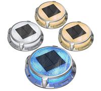 Quntis Luci da Esterno Giardino Solari 3-1 Colore IP68 Impermeabile | Segnapasso LED Esterno Solare per Vialetto Ponte, Luci Piscina Fuori Terra, Faretti Solari per Sentieri Scale Cortile