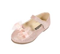 QUNUNOIRE-Scarpe Principessa Glitterate per Bambina Bimba Ragazza, Scarpe Cosplay con Paillettes Eleganti per Festa Cerimonia Rosa 27
